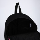 Рюкзак школьный текстильный «Аниме», 38х14х27 см, цвет чёрный, розовый - Фото 5