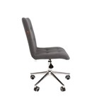 Кресло офисное Chairman 030, без подлокотников, на колёсиках, велюр, цвет серый/хром - Фото 3