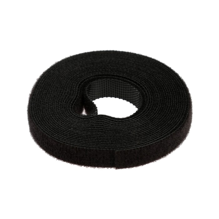 Лента-липучка для проводов 3000×10×1.5 мм ТУНДРА, чёрная, 1 шт. - Фото 1