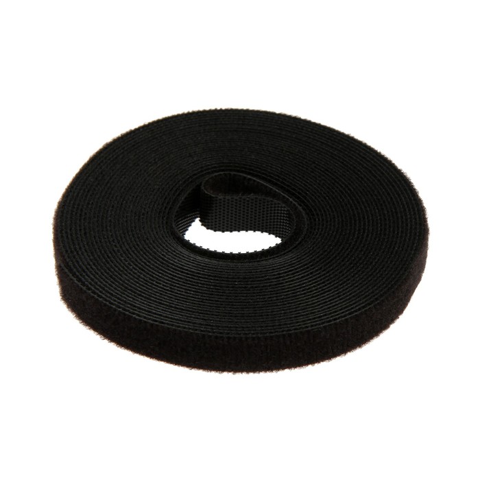 Лента-липучка для проводов 5000Х10Х1,5 мм ТУНДРА, цвет черный, 1 шт.