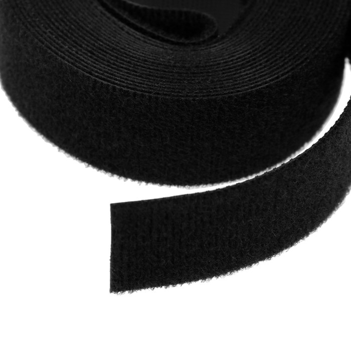 Лента-липучка для проводов 3000Х20Х1,5 мм ТУНДРА, цвет черный, 1 шт.
