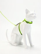 Комплект для кошек светоотражающий, ширина 1 см, шлейка 21-35 см, поводок 120 см, зелёный - Фото 2