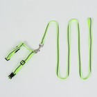 Комплект для кошек светоотражающий, ширина 1 см, шлейка 21-35 см, поводок 120 см, зелёный - Фото 9