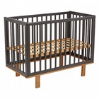 Кроватка детская Polini Kids Simple 340, графит/дуб каменный - Фото 1