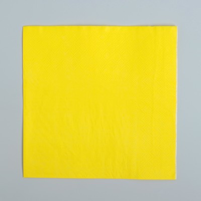 Салфетки бумажные однотонные, 33×33 см, набор 20 шт., жёлтые