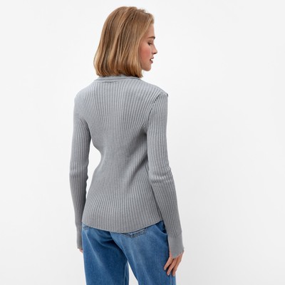 Джемпер женский на пуговицах MINAKU: Knitwear collection, серый, размер 42-44