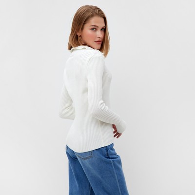 Джемпер женский на пуговицах MINAKU: Knitwear collection, белый, размер 42-44