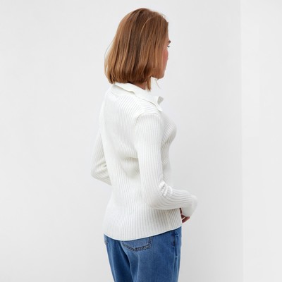 Джемпер женский на пуговицах MINAKU: Knitwear collection, белый, размер 42-44