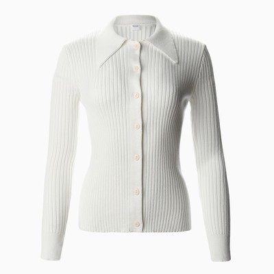 Джемпер женский на пуговицах MINAKU: Knitwear collection, белый, размер 42-44