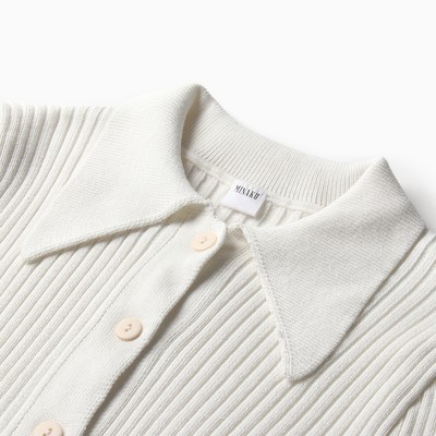 Джемпер женский на пуговицах MINAKU: Knitwear collection, белый, размер 42-44