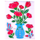 Наклейка интерьерная пластик "Цветы в вазе" МИКС 53,5х33 см - Фото 1