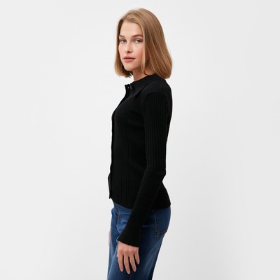 Джемпер женский на пуговицах MINAKU: Knitwear collection, чёрный, размер 42-44