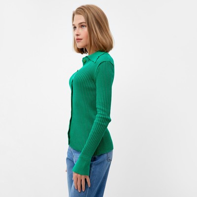Джемпер женский на пуговицах MINAKU: Knitwear collection, зелёный, размер 42-44