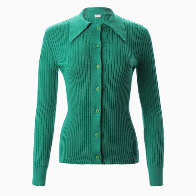 Джемпер женский на пуговицах MINAKU: Knitwear collection, зелёный, размер 42-44