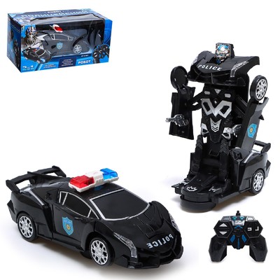 УЦЕНКА Робот радиоуправляемый «Полицейский», трансформируется, световые и звуковые эффекты