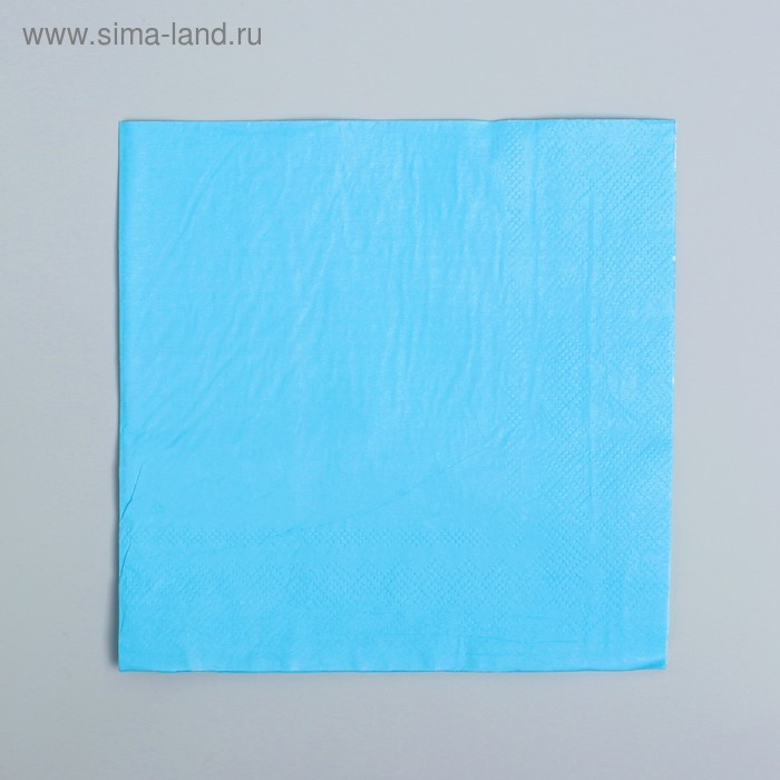 Салфетки бумажные, однотонные, 33х33 см, набор 20 шт., цвет голубой - Фото 1