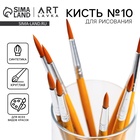 Кисть для рисования синтетика круглая №10 (диаметр обоймы 5 мм; длина ворса 18 мм) - Фото 1