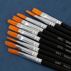 Кисть для рисования Синтетика Плоская №10 (ширина обоймы 7 мм; длина ворса 11 мм) - Фото 4