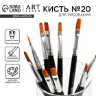 Кисть для рисования Синтетика Плоская №20 (ширина обоймы 12 мм; длина ворса 20 мм) - Фото 1