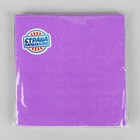 Салфетки бумажные, двухслойные, однотонные, 33×33 см, набор 20 шт., цвет сиреневый - Фото 3