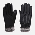 Перчатки мужские, безразмерные, с утеплителем, цвет чёрный - фото 4355536