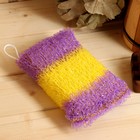 Мочалка вязаная "Брикет. Полоса", цвет МИКС, 18х12х4,5см, поролон - фото 24479920