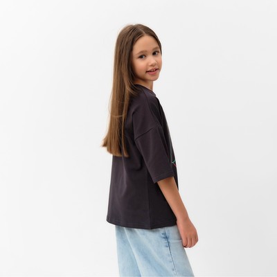 Футболка детская MINAKU Gummy bear, графитовая, рост 134 см