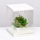 Коробка для цветов с вазой и PVC окнами, складная, 23 х 30 х 23 см, белый - фото 10678994