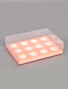 Коробка для 12 капкейков, с прозрачной крышкой, розовый 34.7×26.3×10 см - Фото 3