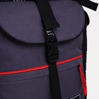 Рюкзак туристический на клапане, 65 л, 3 наружных кармана, цвет чёрный/серый - Фото 5
