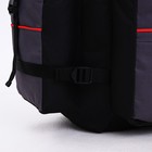 Рюкзак туристический на клапане, 65 л, 3 наружных кармана, цвет чёрный/серый - фото 7000920