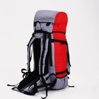 Рюкзак туристический, 60 л, отдел на шнурке, наружный карман, 2 боковые сетки, цвет серый/красный - Фото 2