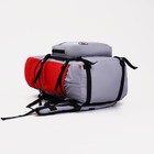 Рюкзак туристический, 60 л, отдел на шнурке, наружный карман, 2 боковые сетки, цвет серый/красный - Фото 3