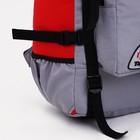 Рюкзак туристический, 60 л, отдел на шнурке, наружный карман, 2 боковые сетки, цвет серый/красный - фото 7000954