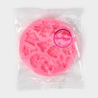 Силиконовый молд Доляна «Новый год», 9,5×9,5×1 см, цвет розовый - фото 4385507