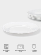 Тарелки Luminarc TRIANON, d=25 см, обеденные, набор 6 шт., стеклокерамика, белые - Фото 4