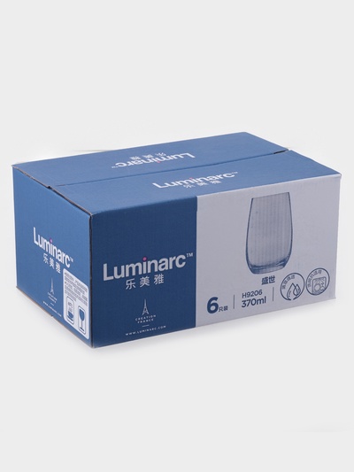 Стаканы высокие Luminarc HERMITAGE, 370 мл, набор 6 шт., стекло, прозрачные