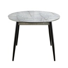 Стол раздвижной круглый «Орион», 950(1250)×950×750 мм, ножки металл, цвет чёрный/каспий светлый - Фото 6