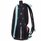 Рюкзак каркасный 38 х 29 х 16 см, Hatber Ergonomic light, What? чёрный/бирюзовый NRk_85001 - фото 22638915