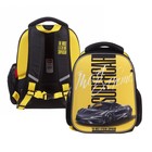 Рюкзак каркасный 35 х 27 х 15 см, Hatber Ergonomic Mini, BLACK CAR, чёрный/жёлтый NRk_86049 - фото 10857293