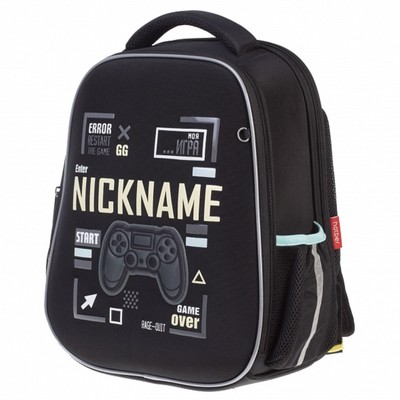 Рюкзак каркасный Hatber Ergonomic Plus, Start game, 38×29×18 см, чёрный NRk_85048
