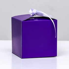 Коробка складная, квадратная, фиолетовая, 8 х 8 х 8 см,