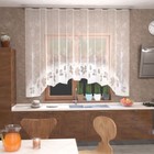 Тюль на кухню со шторной лентой, 260х160 см, цвет белый, 100% полиэстер - фото 2839465