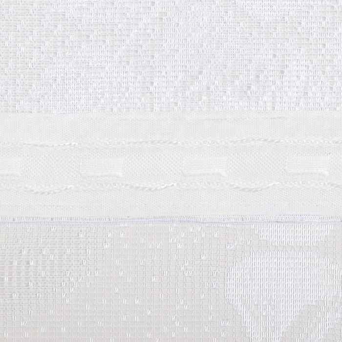 Тюль на кухню со шторной лентой, 220х160 см, цвет белый, 100% полиэстер - фото 1900937048