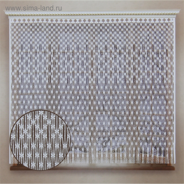 Штора без шторной ленты, ширина 170 см, высота 160 см, цвет белый - Фото 1