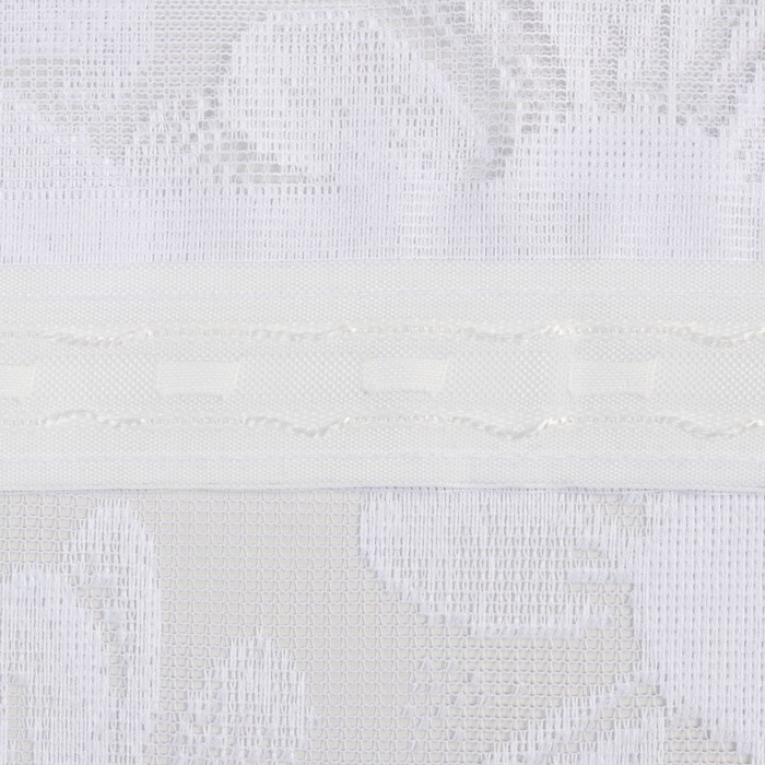 Тюль на кухню со шторной лентой, 145х160 см, цвет белый, 100% полиэстер - фото 1900937086