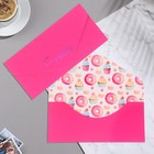 Конверт для денег "Сладкой жизни!" софт тач, тиснение, розовый цвет, 9х19 см - фото 8156139