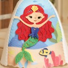 Шапка для бани детская с аппликацией русалочки "Рэд", войлок - фото 25276033