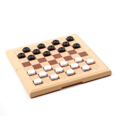 Настольная игра 2 в 1: шахматы, шашки (король h-7 см, d-2.6 см)