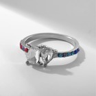 Кольцо «Драгоценность» радуга, цветное в серебре, размер 17 - Фото 2